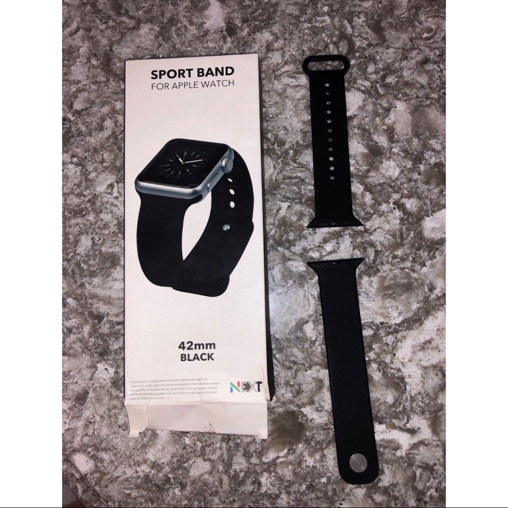 Black Apple Watch Sport Band Black 42 mm